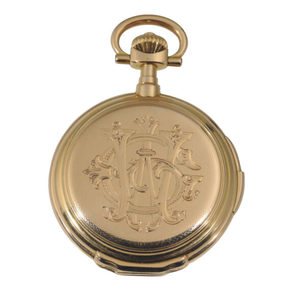 German gold hunting cased minute repeating lever Circa 1907 German gold hunting cased minute repeating lever Circa 1907