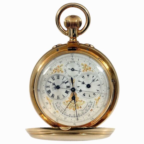 Swiss very rare and complicated 18k pocket watch Circa 1870