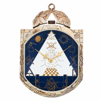 Swiss silver masonic watch, triangular-shaped case Circa 1989