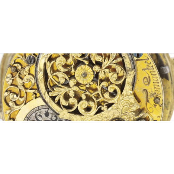 Gold and enamel verge, scenes by Huaud Freres Circa 1680 Gold and enamel verge, scenes by Huaud Freres Circa 1680