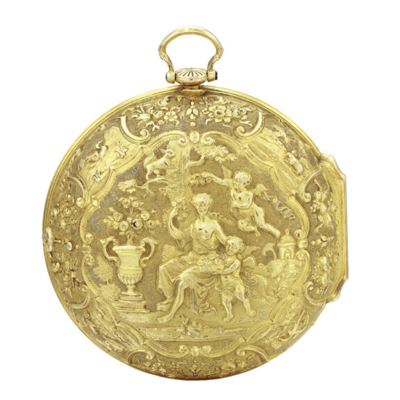 English gold pair cased repoussé pocket watch Circa 1726 English gold pair cased repoussé pocket watch Circa 1726