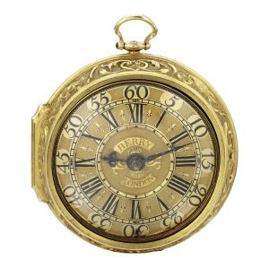 English gold pair cased repoussé pocket watch Circa 1726