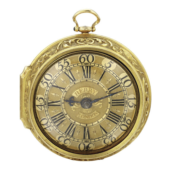 English gold pair cased repoussé pocket watch Circa 1726