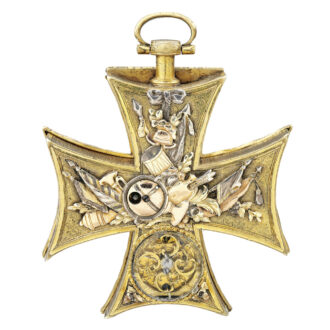 English gilt maltese cross form verge with calendar Circa 1780