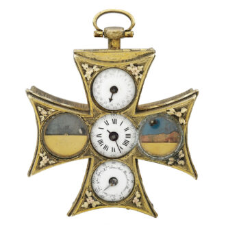 English gilt maltese cross form verge with calendar Circa 1780