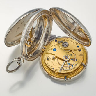 An English silver stopable seconds lever watch Circa 1850
