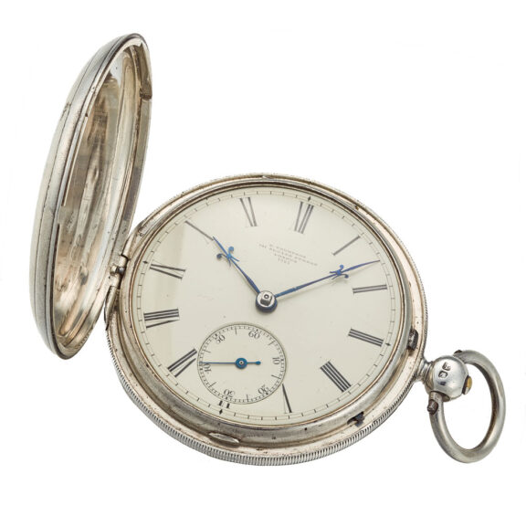 An English silver stopable seconds lever watch Circa 1850