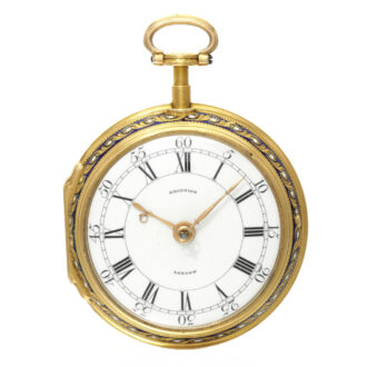 English gold and enamel verge pocket watch Circa 1760