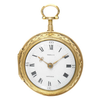 English gold and enamel pair cased verge watch Circa 1790