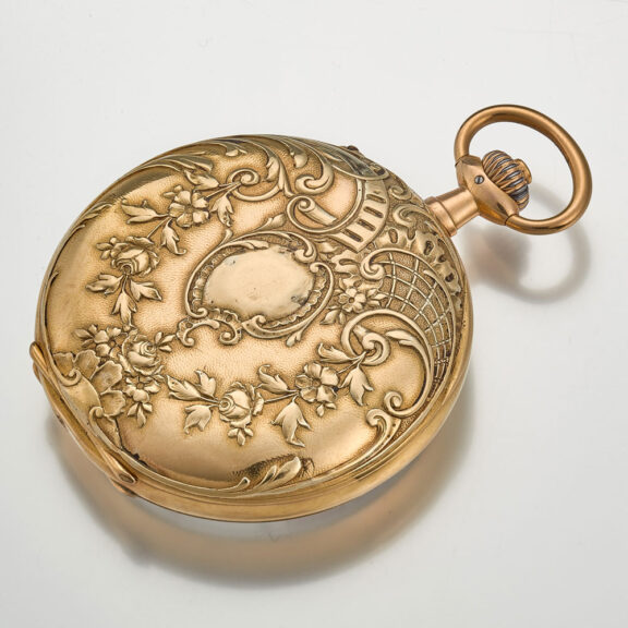 A gold Swiss doktors pocket watch with register Circa 1915 A gold Swiss doktors pocket watch with register Circa 1915