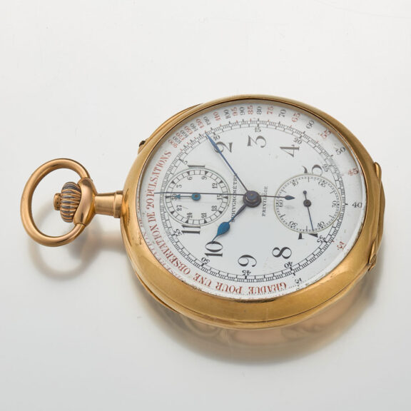 A gold Swiss doktors pocket watch with register Circa 1915c A gold Swiss doktors pocket watch with register Circa 1915