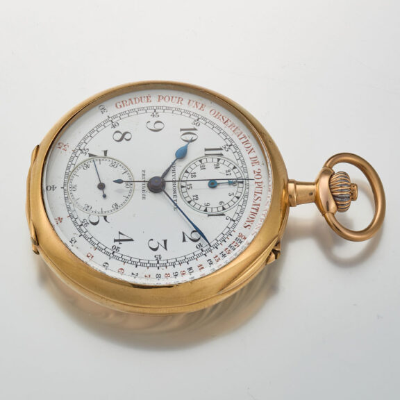 A gold Swiss doktors pocket watch with register Circa 1915 A gold Swiss doktors pocket watch with register Circa 1915