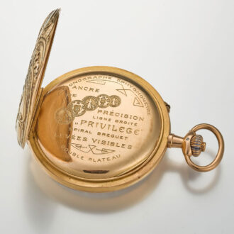 A gold Swiss doktors pocket watch with register Circa 1915