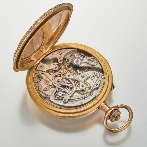 A gold Swiss doktors pocket watch with register Circa 1915 A gold Swiss doktors pocket watch with register Circa 1915