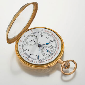 A gold Swiss doktors pocket watch with register Circa 1915