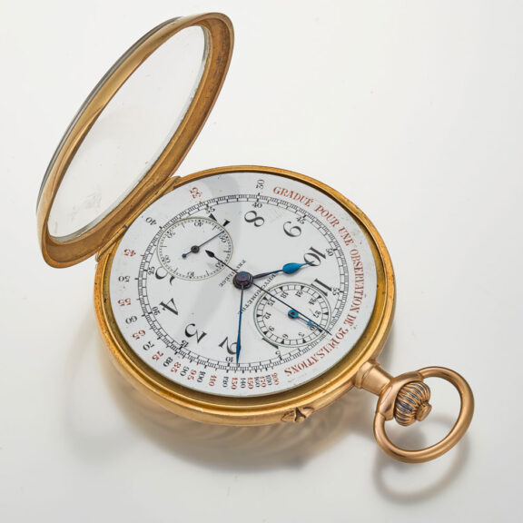 A gold Swiss doktors pocket watch with register Circa 1915 A gold Swiss doktors pocket watch with register Circa 1915