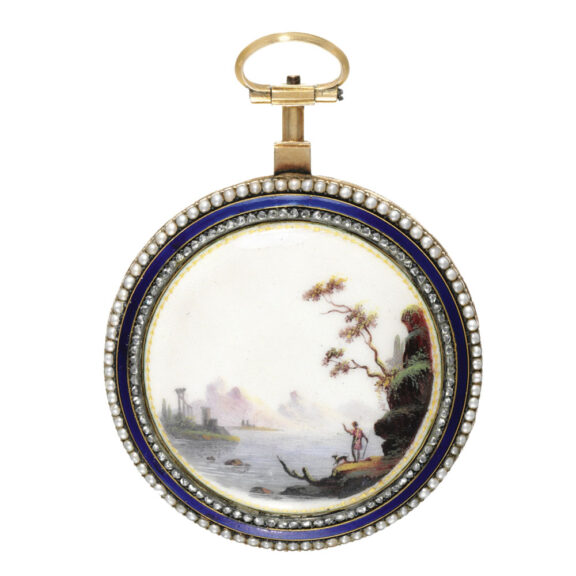 Swiss gold, enamel and pearl-set verge watch Circa 1790