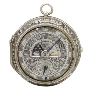 English repoussé verge with night and day dial Circa 1780