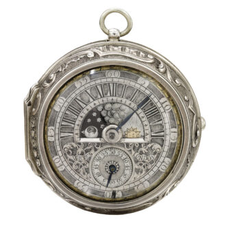 English repoussé verge with night and day dial Circa 1780
