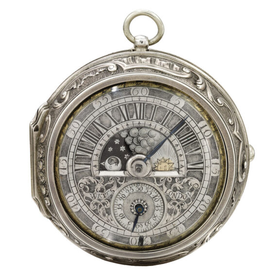 English repoussé verge with night and day dial Circa 1780