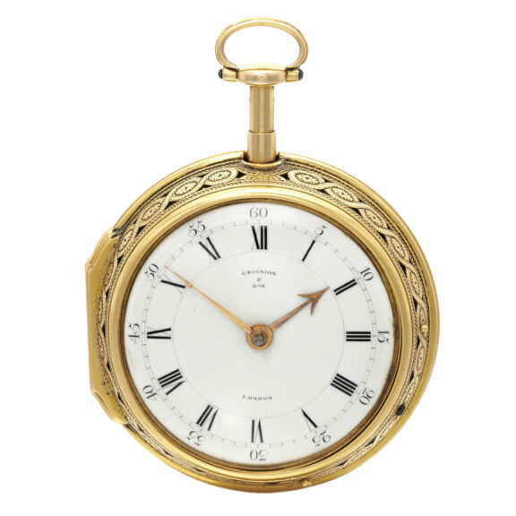 English gold pair cased quarter repeating watch Circa 1777 English gold pair cased quarter repeating watch Circa 1777