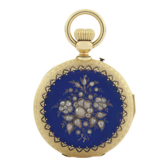 Swiss gold, enamel and diamonds minute repeater Circa 1890