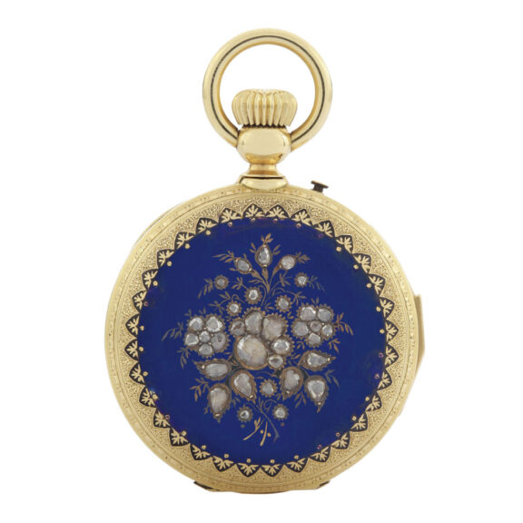 Swiss gold, enamel and diamonds minute repeater Circa 1890