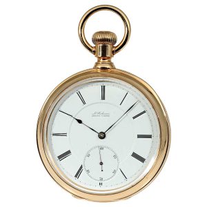 Swiss rare gold open faced pocket watch Circa 1882