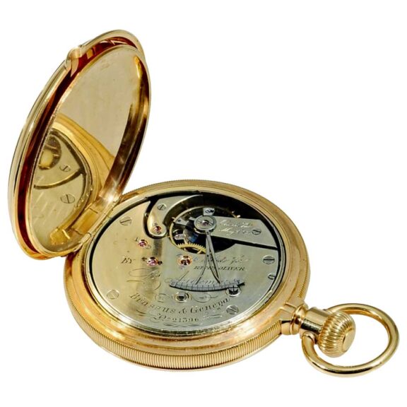 Swiss rare gold open faced pocket watch Circa 1882 Swiss rare gold open faced pocket watch Circa 1882