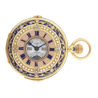 Swiss gold calendar minute repeating chronograph Circa 1910