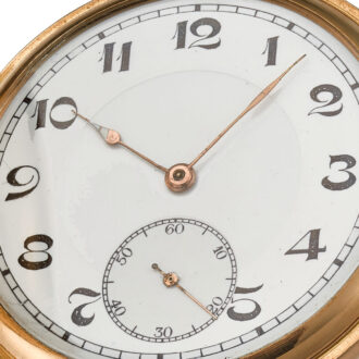 A Swiss lever pocket watch in a gold full hunter case Circa 1930
