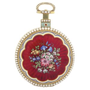 English gold and enamel pearl-set pocket watch Circa 1818