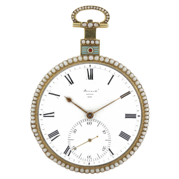English gold and enamel pearl-set pocket watch Circa 1818 English gold and enamel pearl-set pocket watch Circa 1818