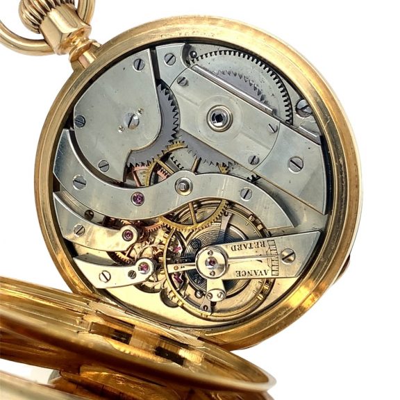 Swiss 18K gold half hunting-cased keyless lever watch Circa 1875 Swiss 18K gold half hunting-cased keyless lever watch Circa 1875