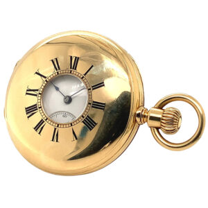 Swiss 18K gold half hunting-cased keyless lever watch Circa 1875