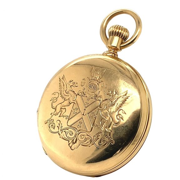 Swiss 18K gold half hunting-cased keyless lever watch Circa 1875 Swiss 18K gold half hunting-cased keyless lever watch Circa 1875