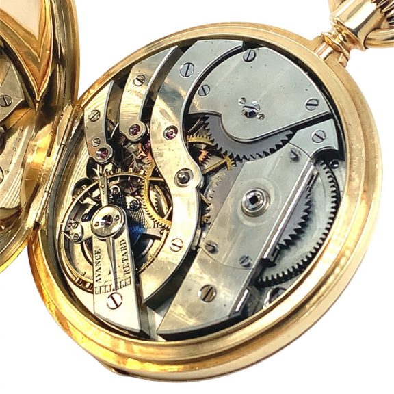 Swiss 18K gold half hunting-cased keyless lever watch Circa 1875 Swiss 18K gold half hunting-cased keyless lever watch Circa 1875