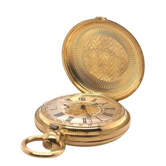Swiss gold decorative precision pocket watch Circa 1871