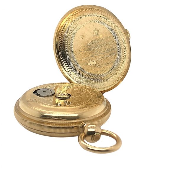 Swiss gold decorative precision pocket watch Circa 1871 Swiss gold decorative precision pocket watch Circa 1871