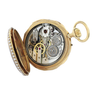 Swiss enamel and pearl set minute repeating watch Circa 1890