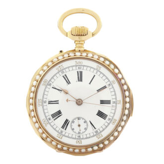 Swiss enamel and pearl set minute repeating watch Circa 1890