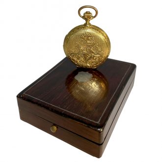 Swiss gold full hunter watch with minute repeater Circa 1890