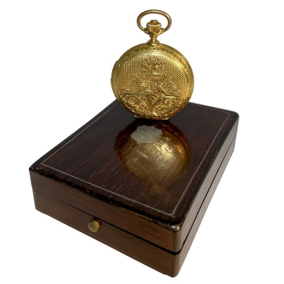 Swiss gold full hunter watch with minute repeater Circa 1890 Swiss gold full hunter watch with minute repeater Circa 1890