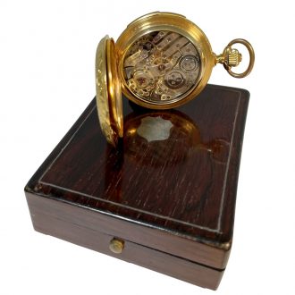 Swiss gold full hunter watch with minute repeater Circa 1890