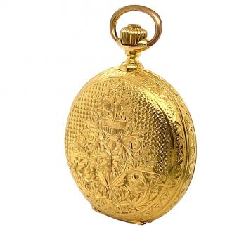 Swiss gold full hunter watch with minute repeater Circa 1890