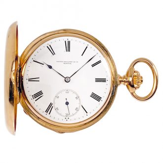 Fine Swiss rose gold full hunter pocket watch Circa 1888