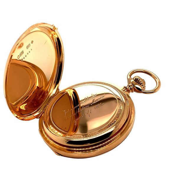 Fine Swiss rose gold full hunter pocket watch Circa 1888 Fine Swiss rose gold full hunter pocket watch Circa 1888