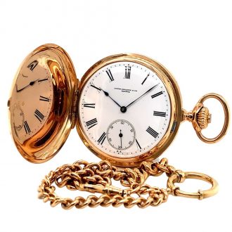 Fine Swiss rose gold full hunter pocket watch Circa 1888 Fine Swiss rose gold full hunter pocket watch Circa 1888