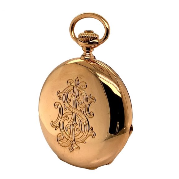 Fine Swiss rose gold full hunter pocket watch Circa 1888 Fine Swiss rose gold full hunter pocket watch Circa 1888