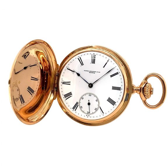Fine Swiss rose gold full hunter pocket watch Circa 1888 Fine Swiss rose gold full hunter pocket watch Circa 1888